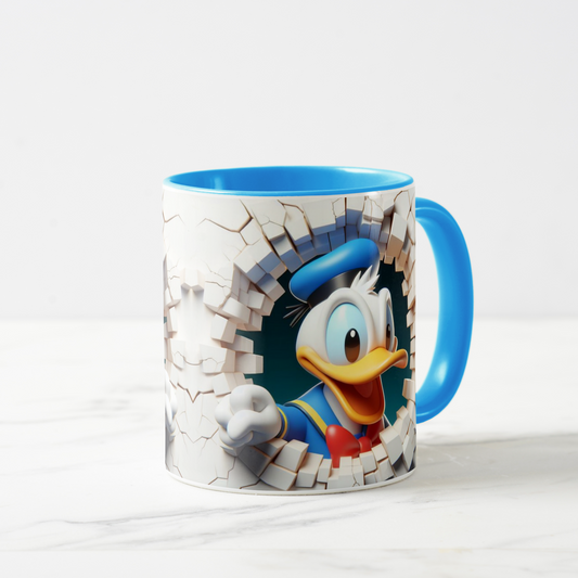 Donald Duck-Inspired Blue Cap Cartoon Character Mug