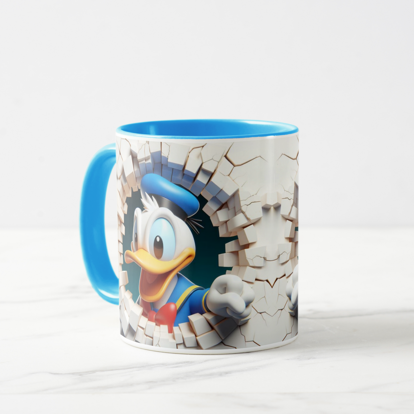 Donald Duck-Inspired Blue Cap Cartoon Character Mug