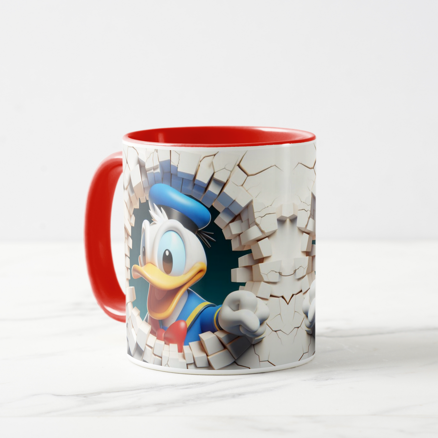 Donald Duck-Inspired Blue Cap Cartoon Character Mug