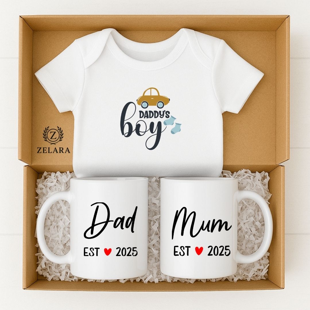 New Baby Boy Parents Gift Set - Daddy's Boy