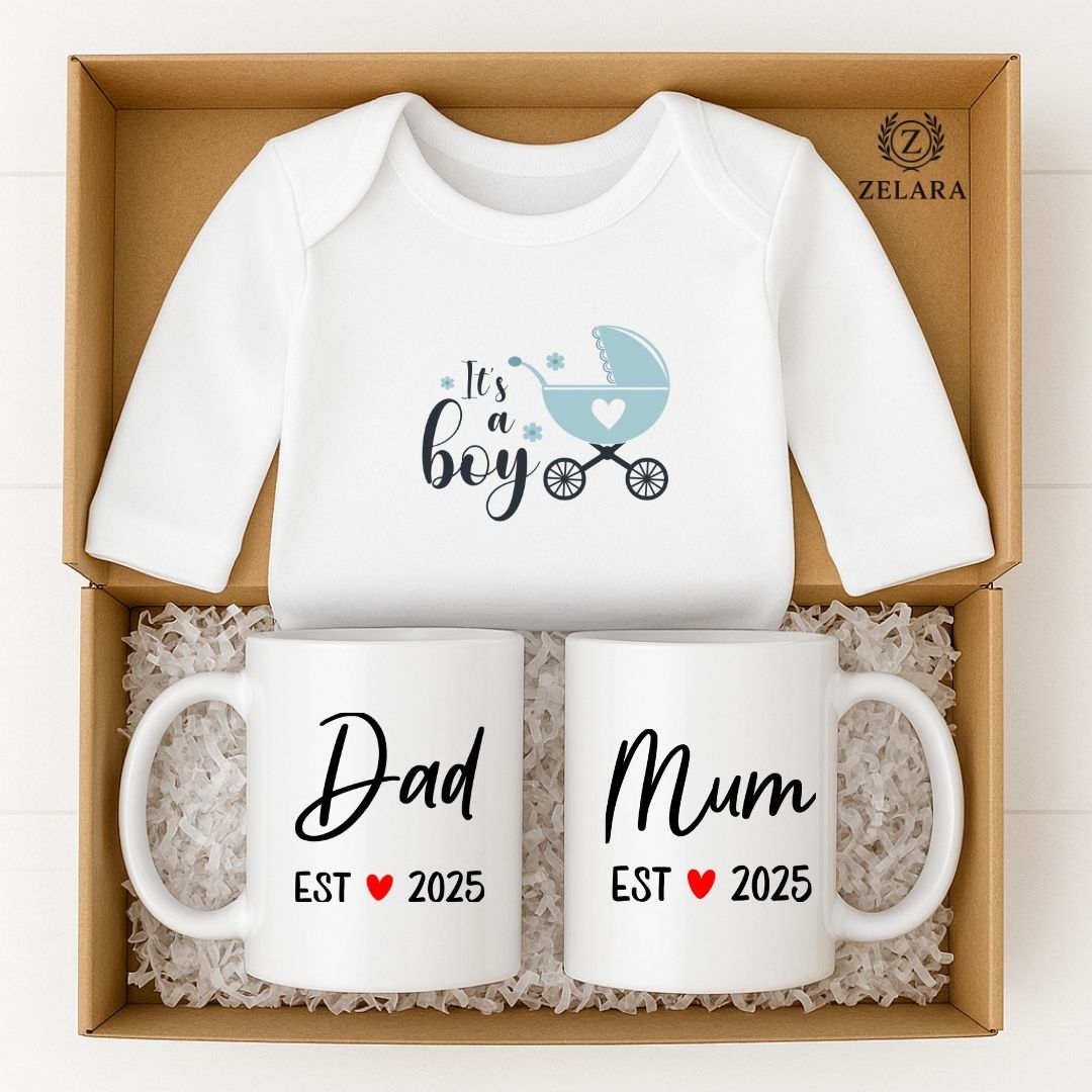New Baby Boy Parents Gift Set - It's a boy!
