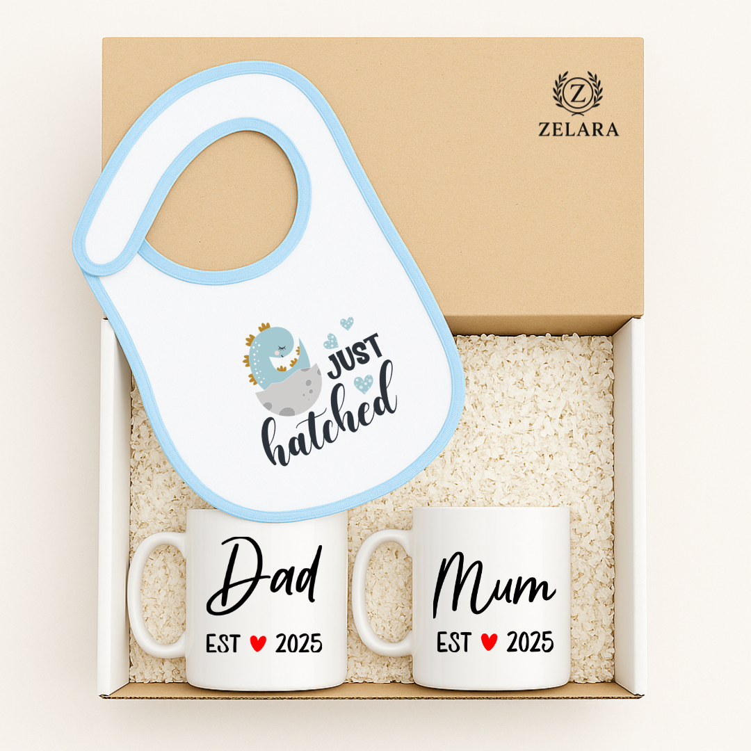 New Baby Boy Parents Gift Set - Just Hatched