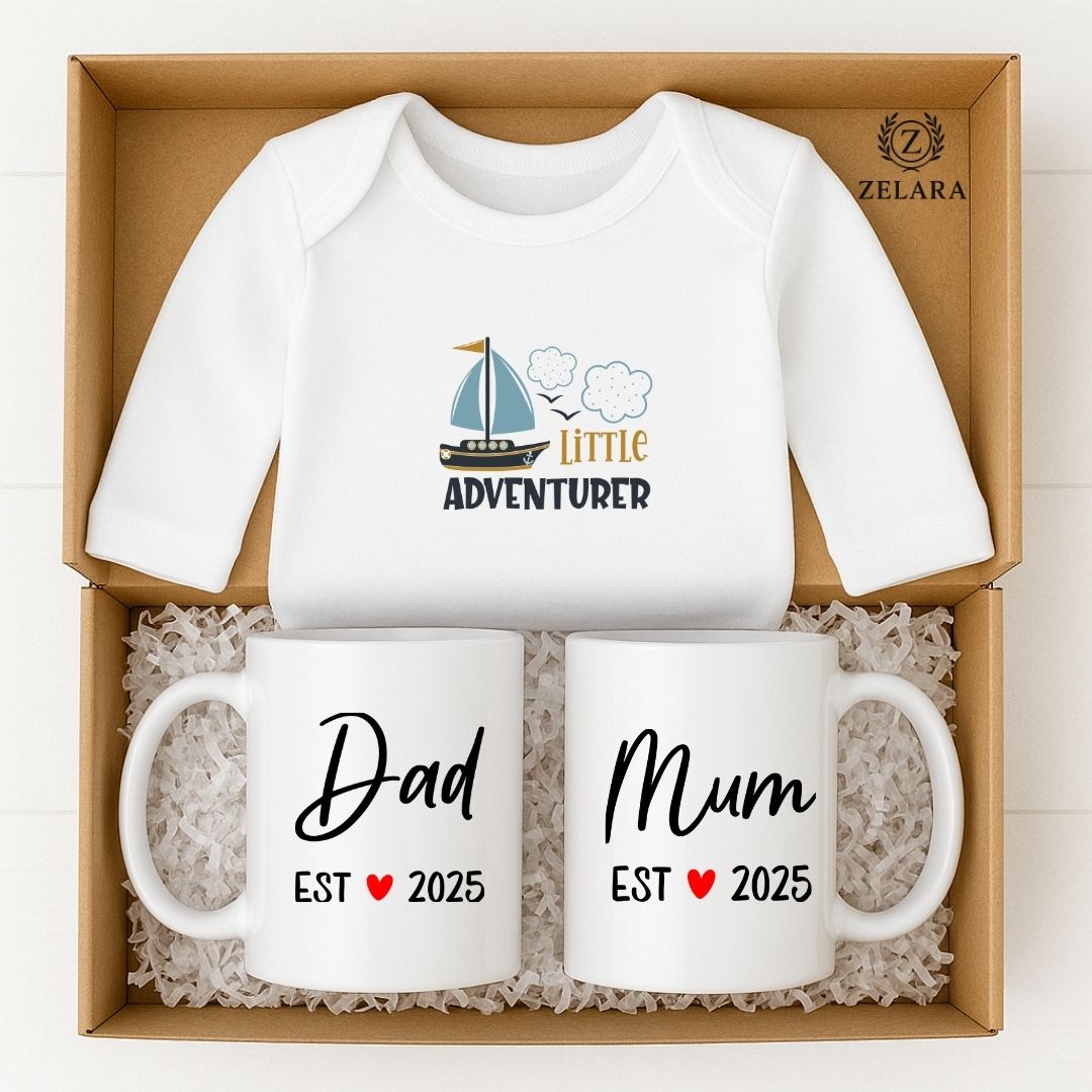 New Baby Boy Parents Gift Set - Little Adventurer