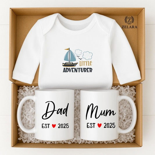 New Baby Boy Parents Gift Set - Little Adventurer