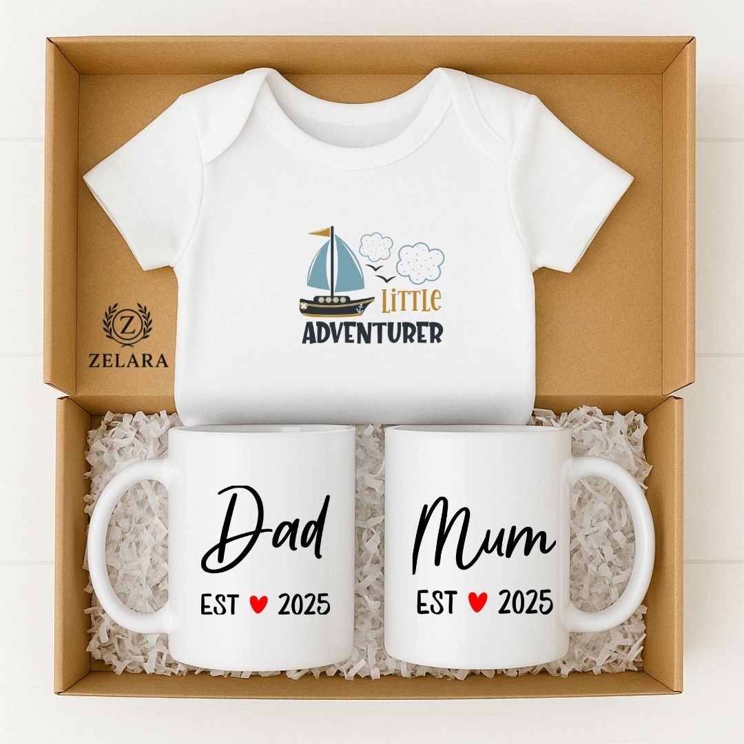 New Baby Boy Parents Gift Set - Little Adventurer