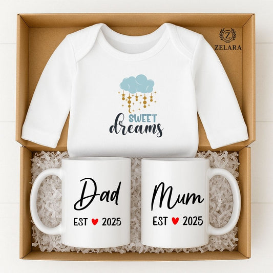 New Baby Boy Parents Gift Set - Sweet Dreams Onesie