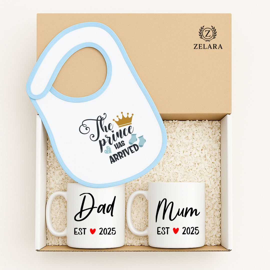 New Baby Boy Parents Gift Set - The Prince Has Arrived
