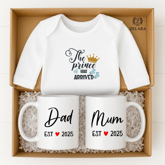 New Baby Boy Parents Gift Set - The Prince Has Arrived