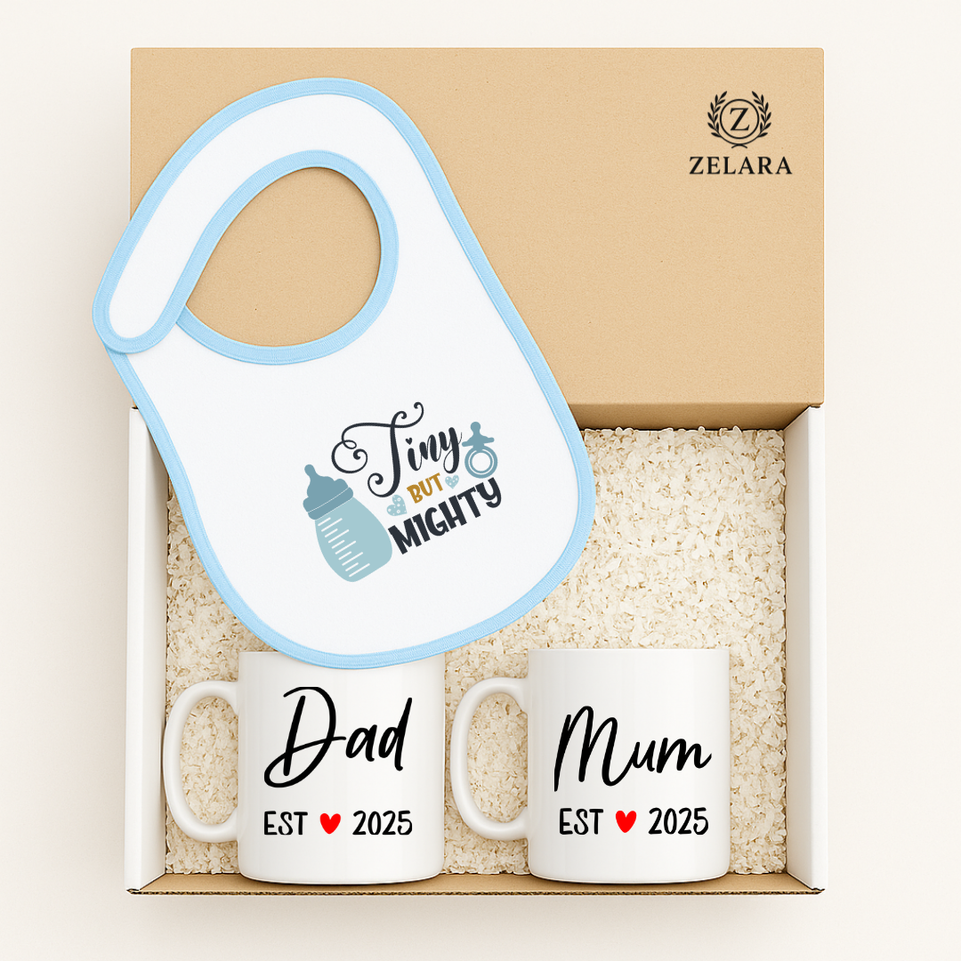 New Baby Boy Parents Gift Set - Tiny But Mighty