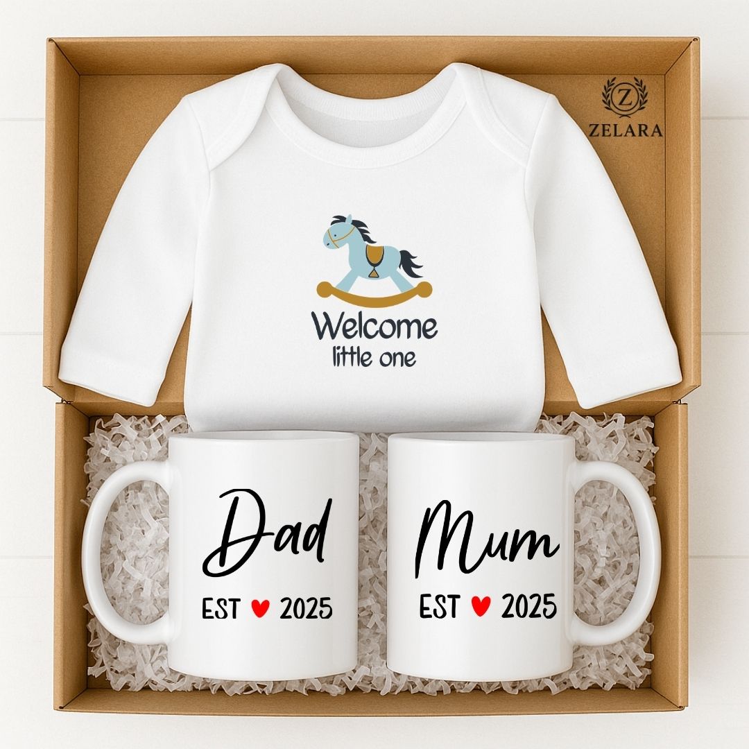 New Baby Boy Parents Gift Set - Welcome Little One