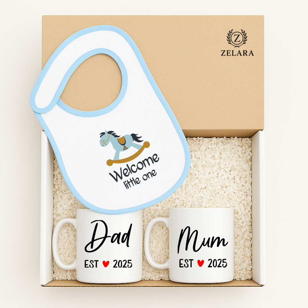 New Baby Boy Parents Gift Set - Welcome Little One