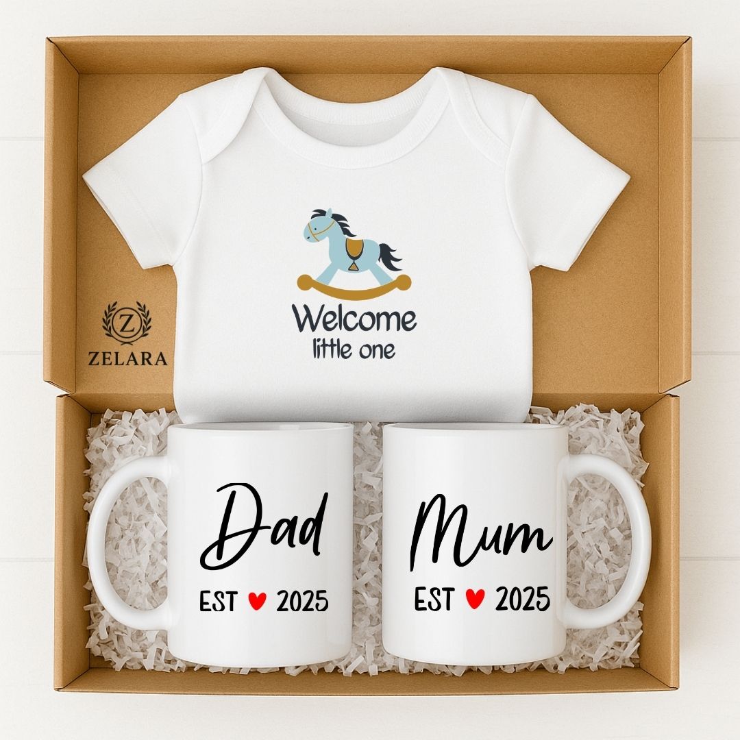 New Baby Boy Parents Gift Set - Welcome Little One