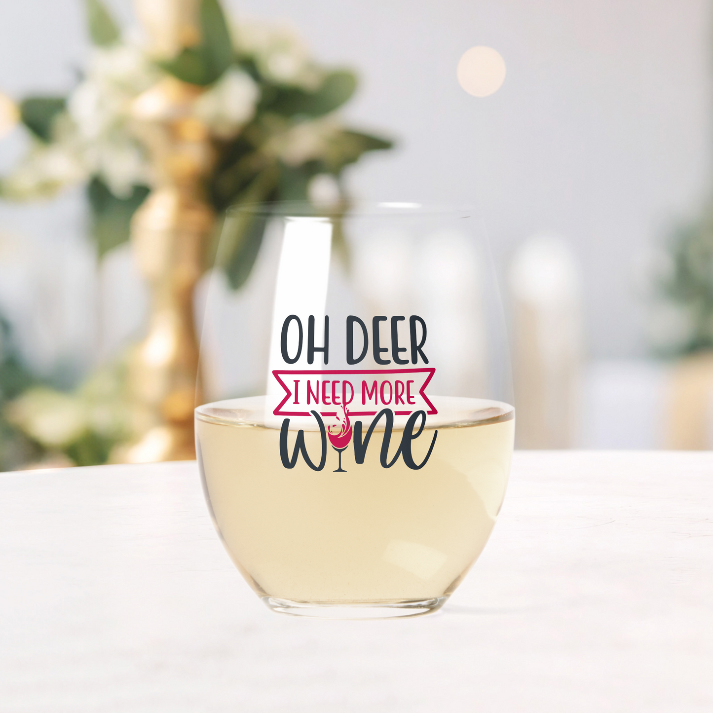 Stemless Christmas Wine Glases