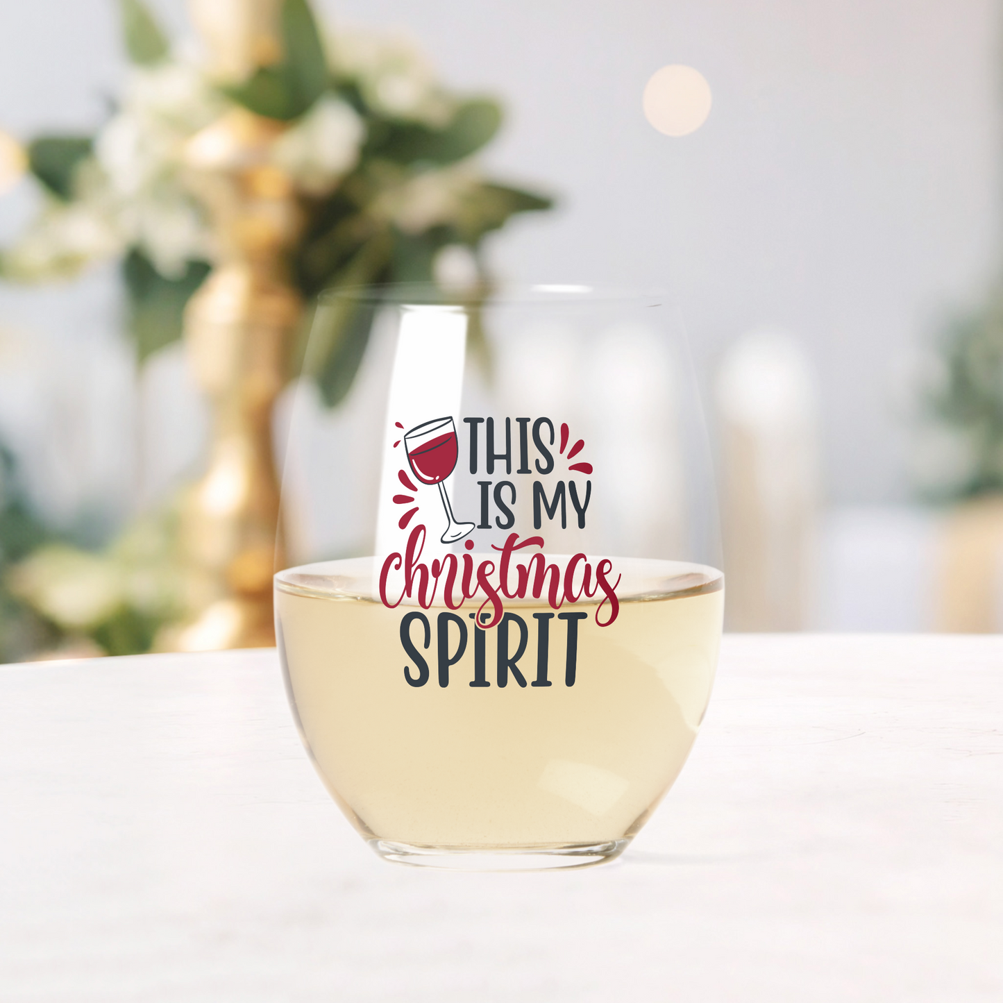 Stemless Christmas Wine Glases