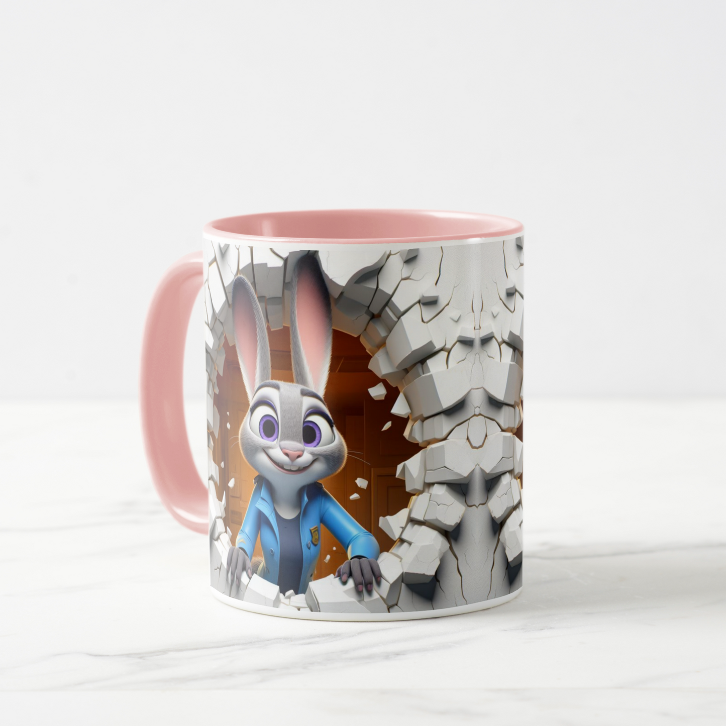 Zootopia Inspired Pink Cartoon Character Mug
