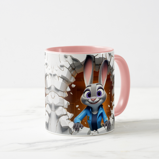 Zootopia Inspired Pink Cartoon Character Mug