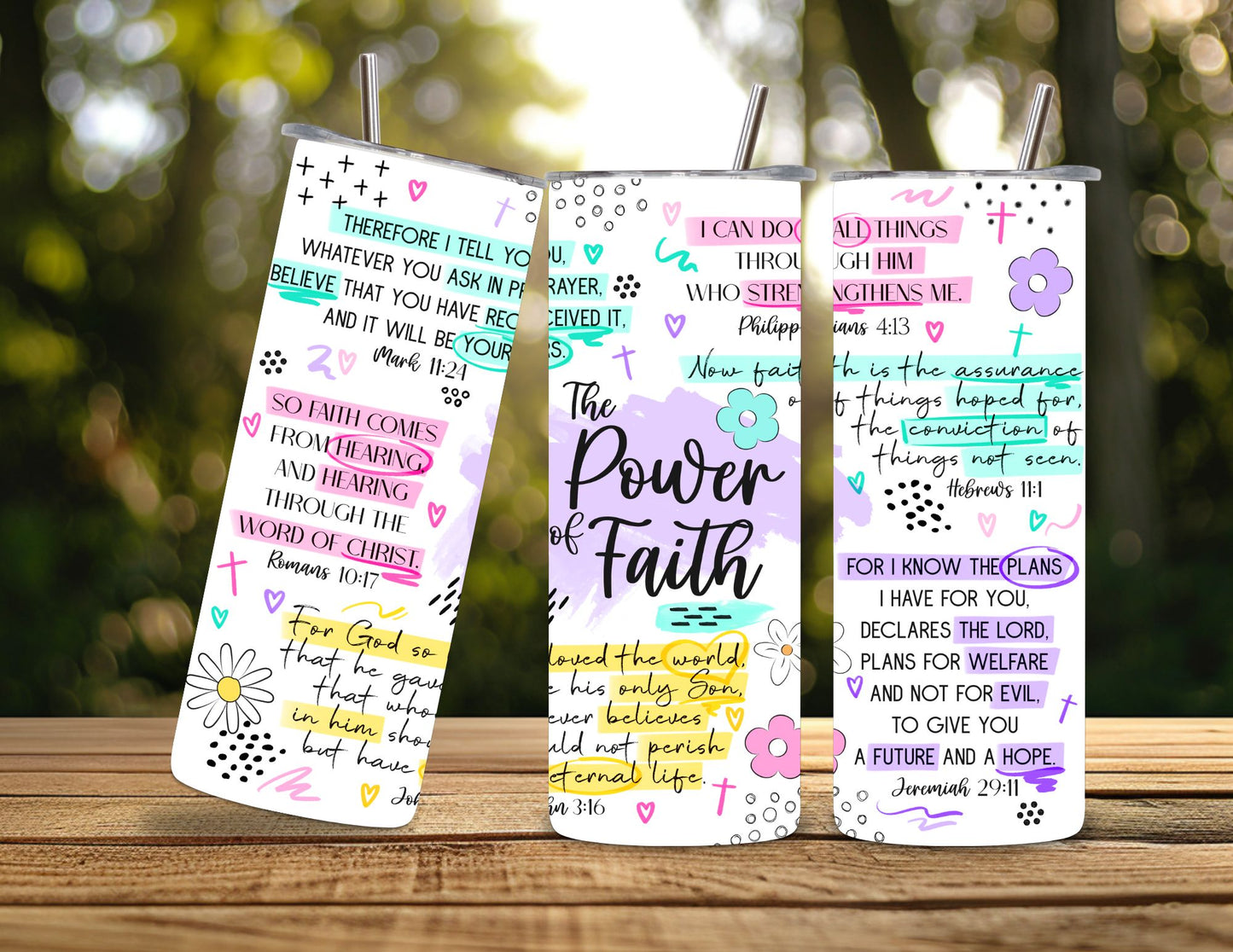 The Power of Faith Christian Tumbler – 600ml / 20oz