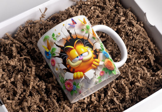 Garfield-Inspired Cartoon Character Mug